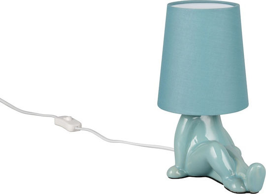 Trio Lighting Ceramic Table Lamp with Blue Shade and Base