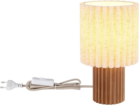 Globo Lighting Wooden Table Lamp with Brown Shade and Base