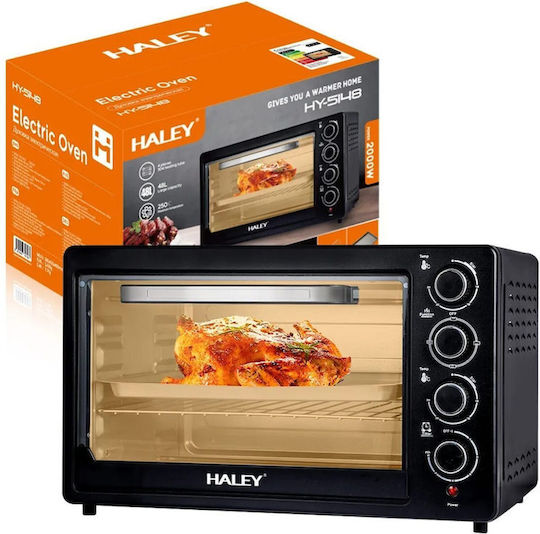 Haley Elektrischer Backofen 48l Keine Brenner mit Heißluft Schwarz