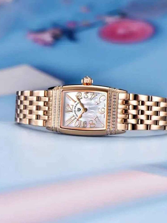 Swiss Ronda 762 Ceas Dama 22mm Baterie Cu Brățară Din Oțel Inoxidabil Aur