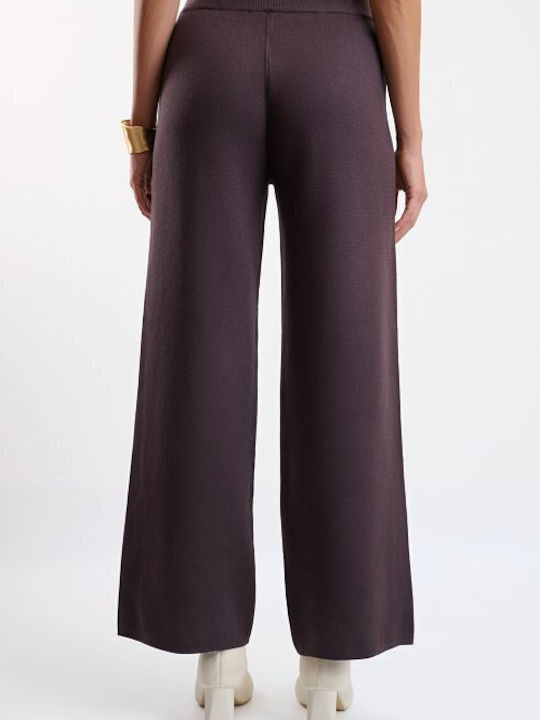 Set Dama Maro Cu Pantaloni în Croială Lejeră Cu Dungi