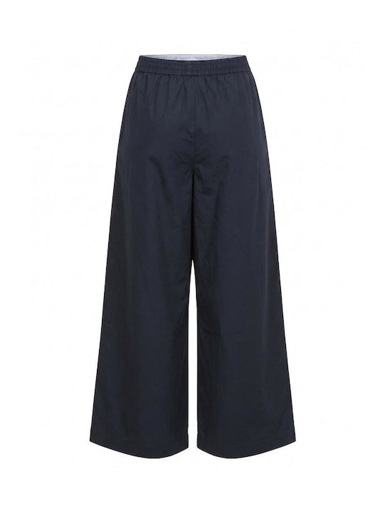 Women's Pantaloons with Rubber Band in Loose Fit Navy