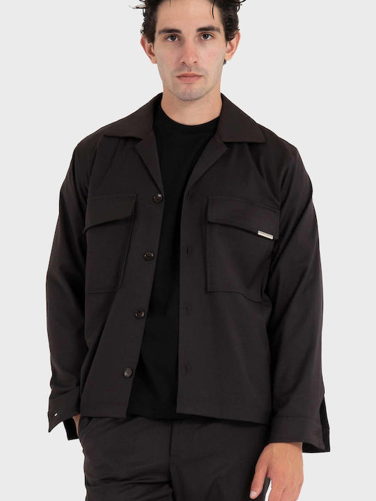 Langärmeliges Overshirt in Enge Passform Braun