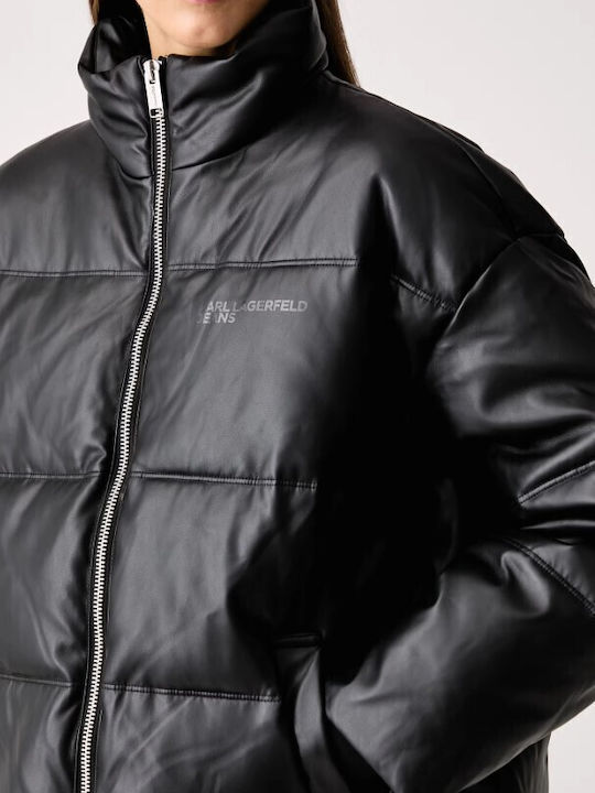 Women's Puffer Jacket for Winter Black