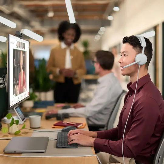 Logitech Zone Wired 2 Auf Dem Ohr Multimedia-Kopfhörer Mit Mikrofon Und USB-A-Konnektivität In Weiß