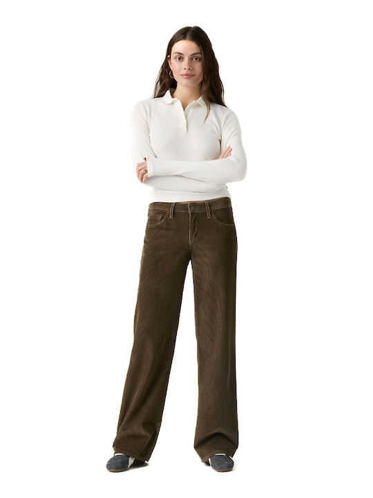 Damen Jeans Hosen in Entspannt Passform Braun