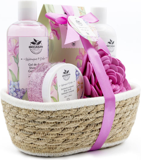 Becasan Wicker Set Floral Duft Hautpflege-Set für Körperreinigung