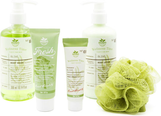 Becasan Olive Wellness Time Комплект за грижа за хидратация и почистване на тялото