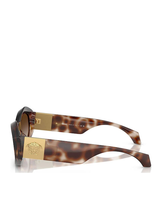 Damen Sonnenbrille mit Braun Schildkröte Kunststoff Gestell und Braun Verlaufsfarbe Linse