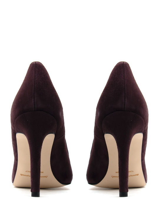 Suede Pumps Mit Hochem Absatz Lila