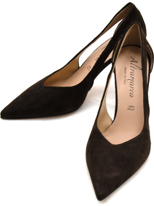 Wildleder Pumps mit Hohem Absatz Braune