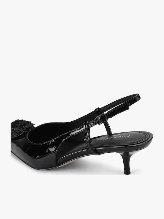 Pantofi cu toc din lac negre