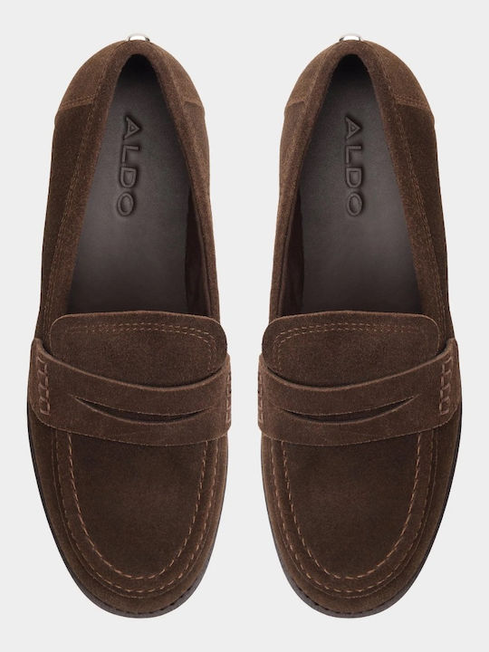 Suede Γυναικεία Loafers σε Καφέ Χρώμα