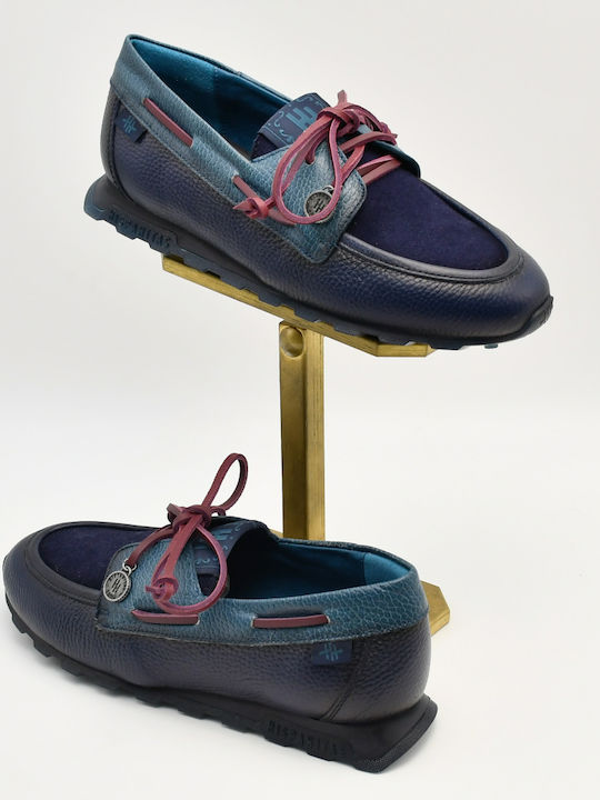 Leder Damen Mokassins in Blau Farbe