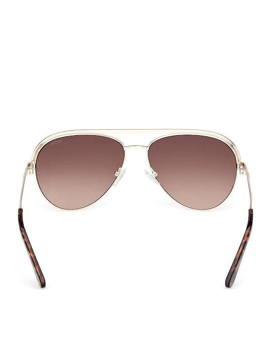 Guess Unisex Ochelari de soare cu Auriu Cadru și Aur Degrade Lentilă