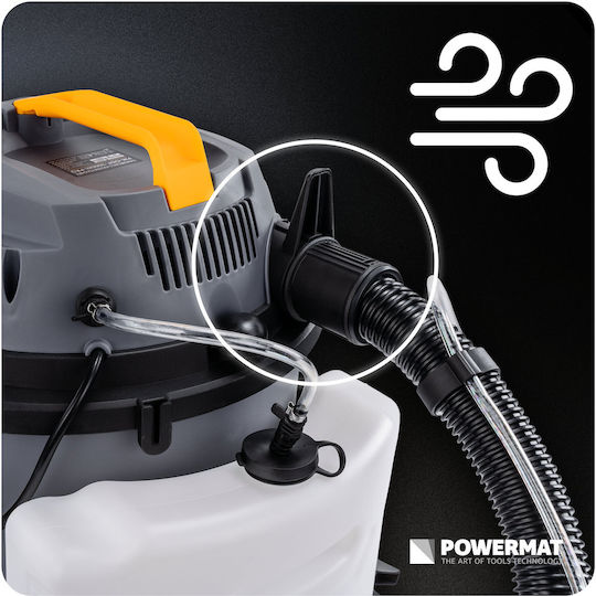 Powermat Pmodp2000mpro Σκούπα Υγρών / Στερεών 2000W με Πλαστικό Κάδο 20lt