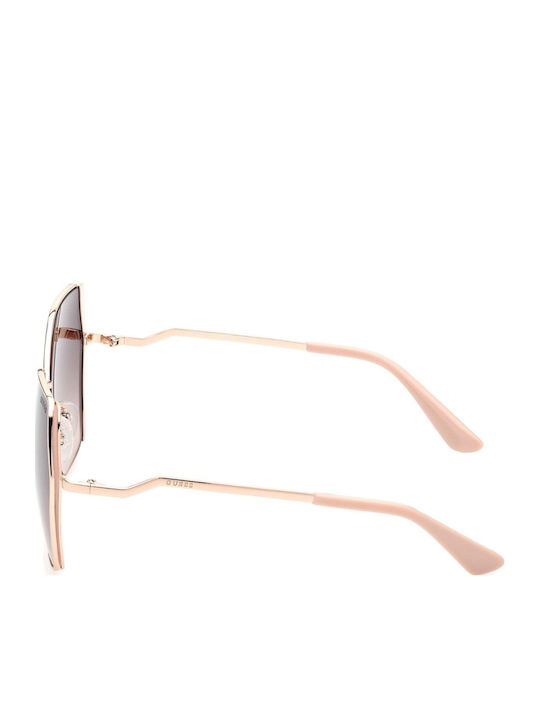 Guess Ochelari de Soare Pentru Femei Cu Ramă Metalică Auriu și Lentile Burgundy Degrade
