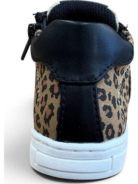 Leder Kinderstiefel mit Reissverschluss Schwarz