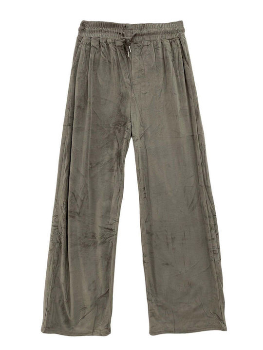 Samt Damen Jogginghosen Khaki