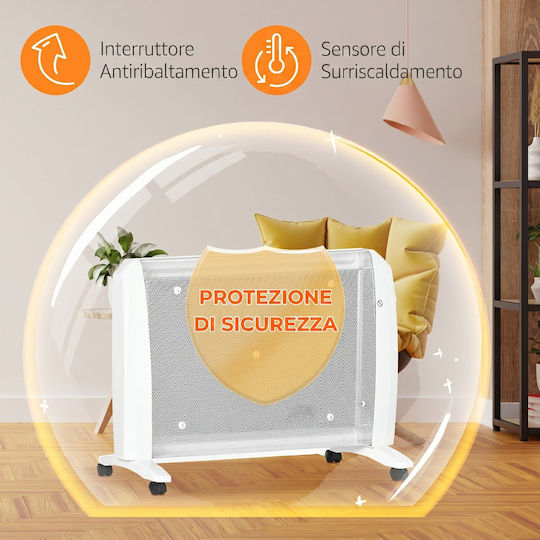 HomCom Convector De Pardoseală 1000W Mică 79x54cm Albă