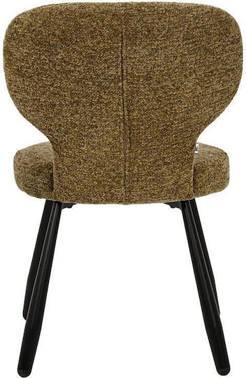 Althea Dining Chairs with Fabric Upholstery Yellow-Black 2 Pieces 51x61x82cm