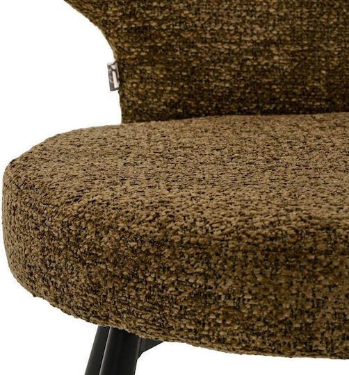 Althea Dining Chairs with Fabric Upholstery Yellow-Black 2 Pieces 51x61x82cm