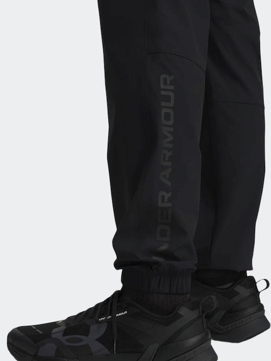 Woven Herren-Sweatpants mit Gummizug Schwarz