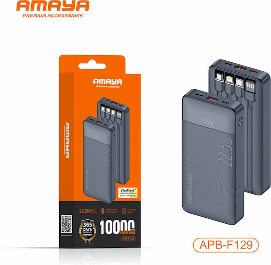 Amaya APB-F129 Power Bank 10000mAh 22.5W Schwarzes