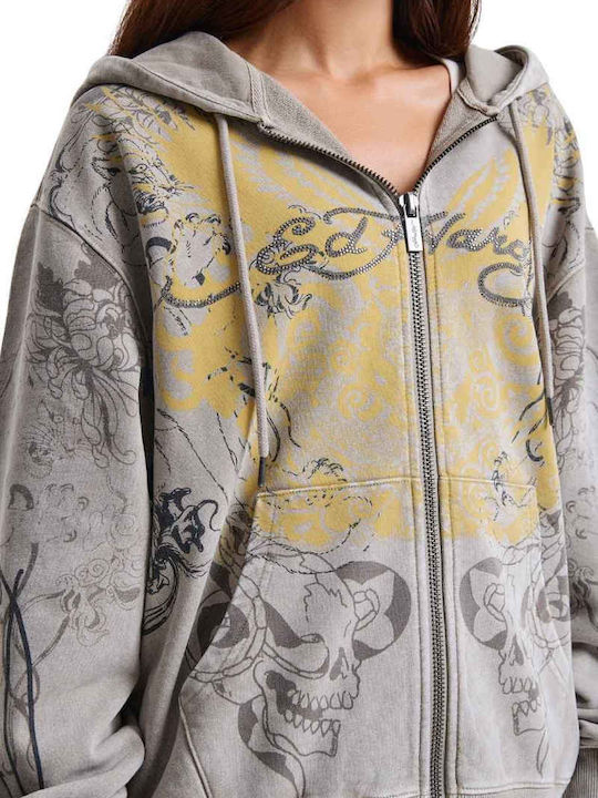 Damen Sweatshirt mit Kapuze Grau