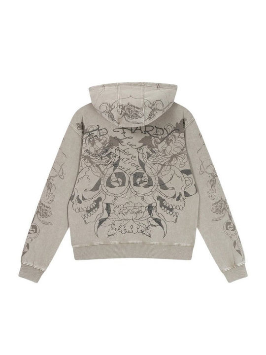 Damen Sweatshirt mit Kapuze Grau