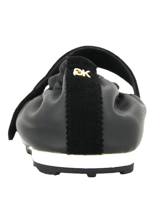 Damen Leder Ballerinas Schwarz