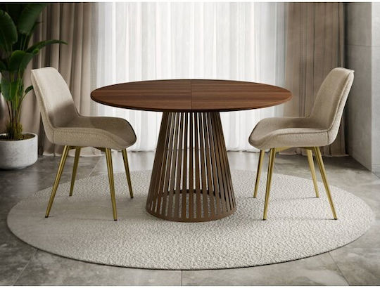 Prudentia Round Wooden Table with Metal Frame 76x76cm
