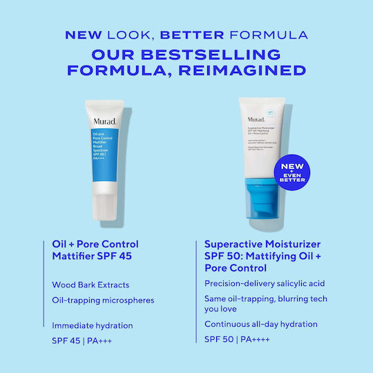 Murad Cremă Hidratantă de Față de Zi cu SPF40 împotriva Acneei 50ml