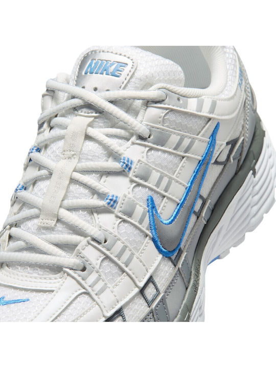 P6000 Men's Sneakers White Metallic Silver Blue
