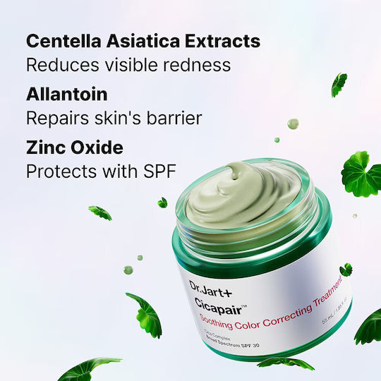 Dr. Jart+ Cicapair Face Day Cream with SPF30 for Blemishes, Dark Spots & Brightening with Niacinamide & Centella Asiatica 30ml