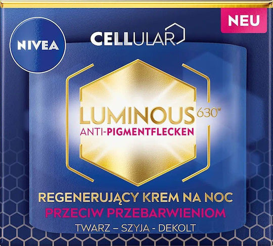 Nivea Cellular Luminous 630 Хидратиращ Нощен Крем За Лице с Хиалуронова Киселина 50ml
