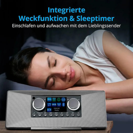 Medion MD 89289 Tischplatte Radio Stromquelle DAB+ mit Bluetooth und USB Grau