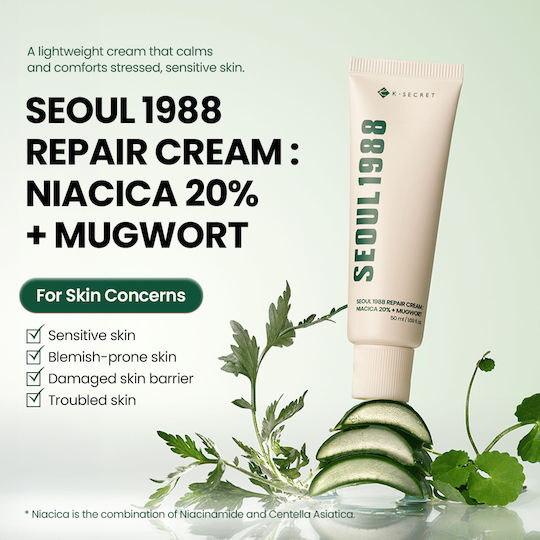 Seoul 1988 Repair Moisturizing and Restoring Face Cream Against Redness with Niacinamide 50ml