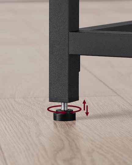 Wooden Desk Black with Metal Legs 80x50x76cm