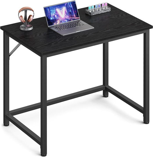 Wooden Desk Black with Metal Legs 80x50x76cm