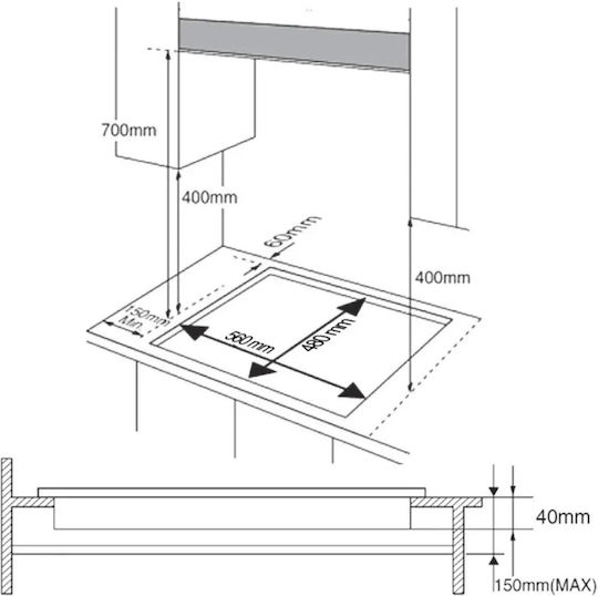 Cecotec Bolero Squad G 5400S Gas Kochfeld Autonom 68.5x51cm