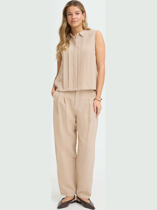 Women's Fabric Trousers in Regular Fit Birch