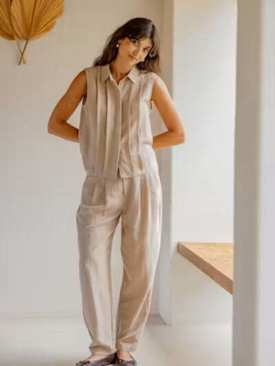 Women's Fabric Trousers in Regular Fit Birch