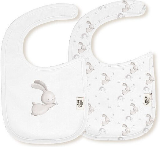 Interbaby Bunny Wasserdichte Baby Lätzchen aus 100% Baumwolle mit Bügelverschluss 2 Stück