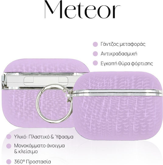 Sonique Meteor Plastic Case With Hook In Purple Colour For Apple AirPods Pro