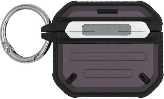 Sonique Armor Rugged Silicone Plastic Case With Hook In Purple Colour For Apple AirPods 3
