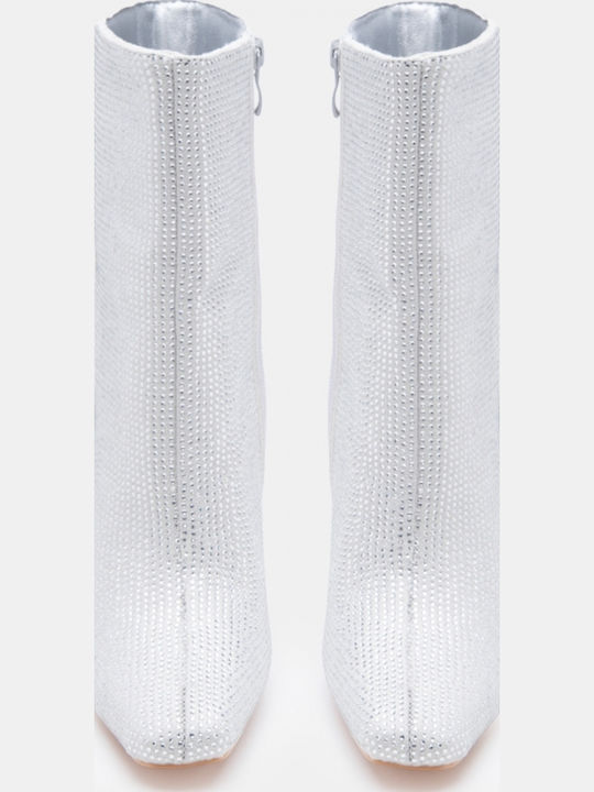 Damen Stiefeletten Silber