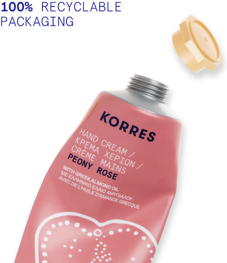 Korres Moisturizing Hand & Nail Cream for Chapped Hands Peony Rose 50ml