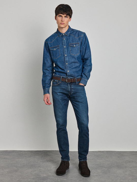 Cămașă din Denim cu Mâneci Lungi, Croială Regular Fit, Albastră