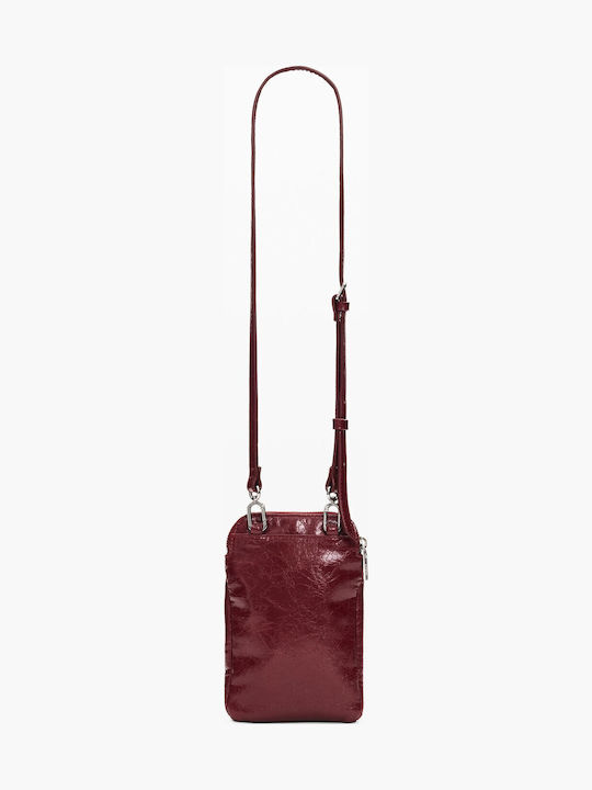 Leather Women's Mobile Phone Pouch Garnet